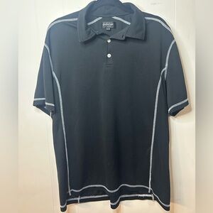Gordon Cooper Golf, Size Xl, Mens Golf POLO, Black with white stitching